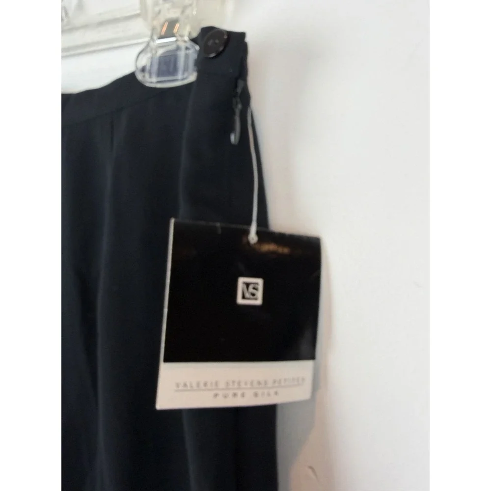Valerie Stevens Silk Pants Women 6P Black Classic Office Mature Old Money Classy